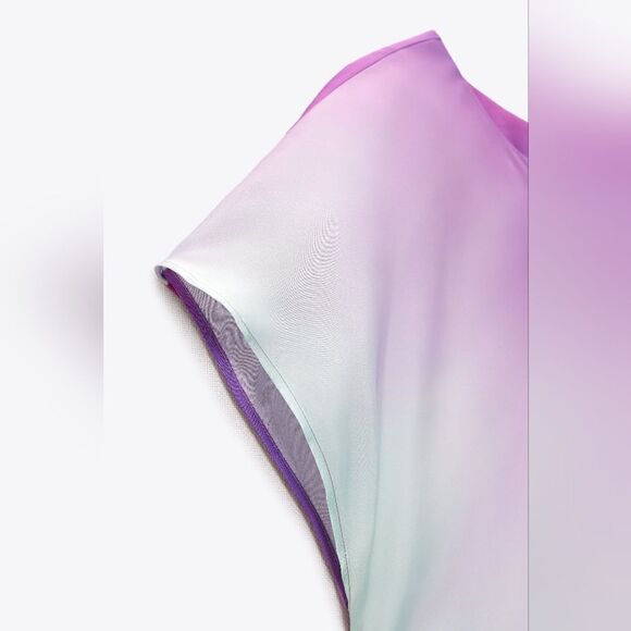 ZARA TIE DYE SATIN DRESS  - Picture 14 of 14